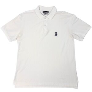 Psycho Bunny Polo Shirt‎ Mens Size Large (6) Classic Fit Pima Cotton White